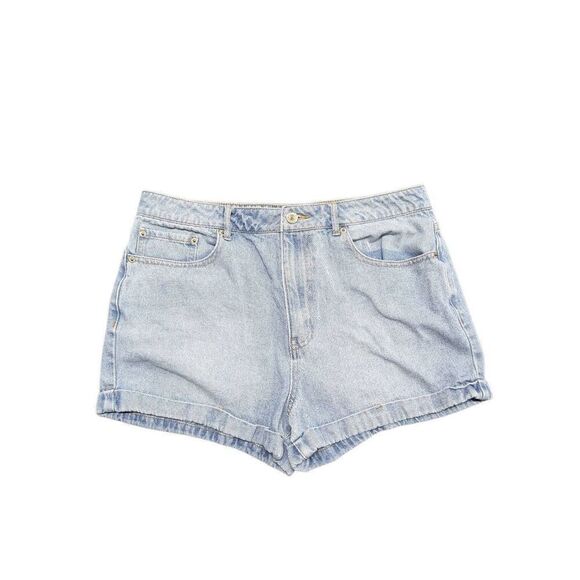 Forever 21 Shorts High Rise Mom Jean Medium Denim Solid Five Pocket Women's 31 - Picture 1 of 4